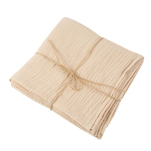 Stoffen servetten tetra feest decoratie taupe beige linnen