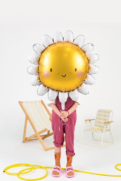 Zon Bloem Madeliefje Daisy ballon folieballon feest decoratie verjaardag geel vrolijk lente zomer