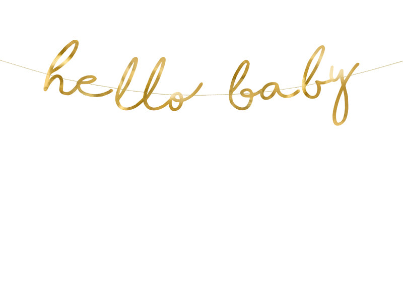 Hello baby slinger babyshower gender reveal feest decoratie babyborrel