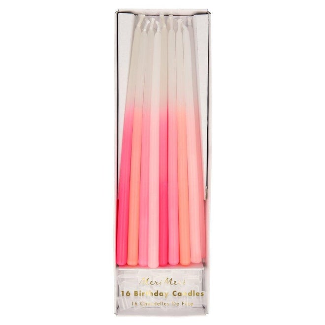 Roze Ombre kaarsen - 16 stuks