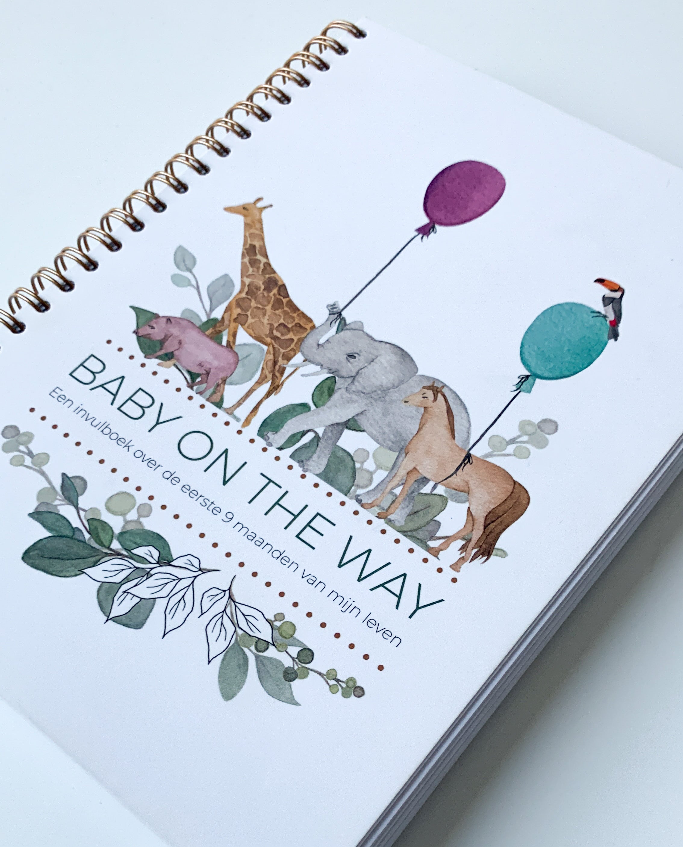 Invulboek 'Baby on the Way' spiraalbinding - Safari