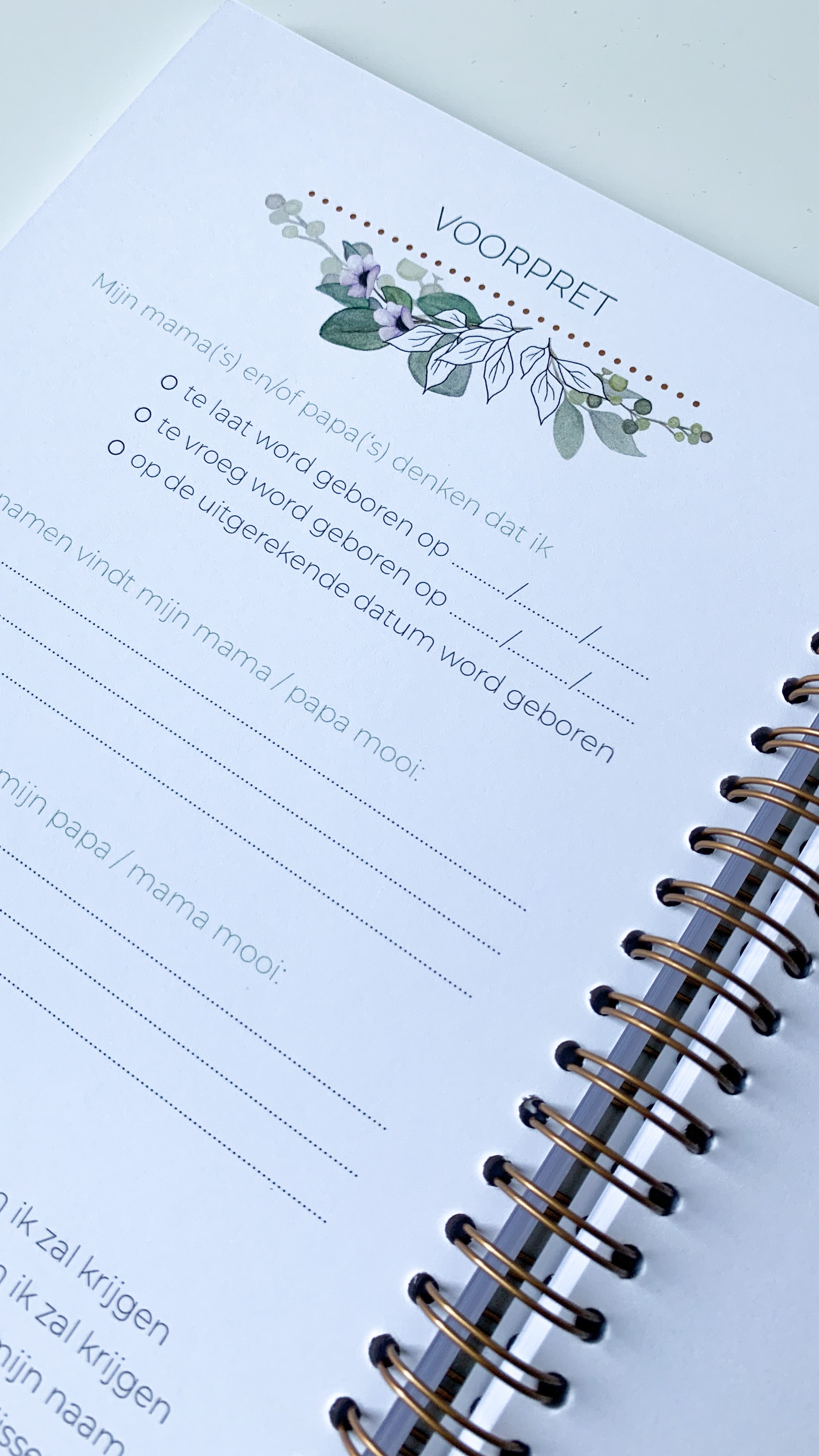 Invulboek 'Baby on the Way' spiraalbinding - Flamingo