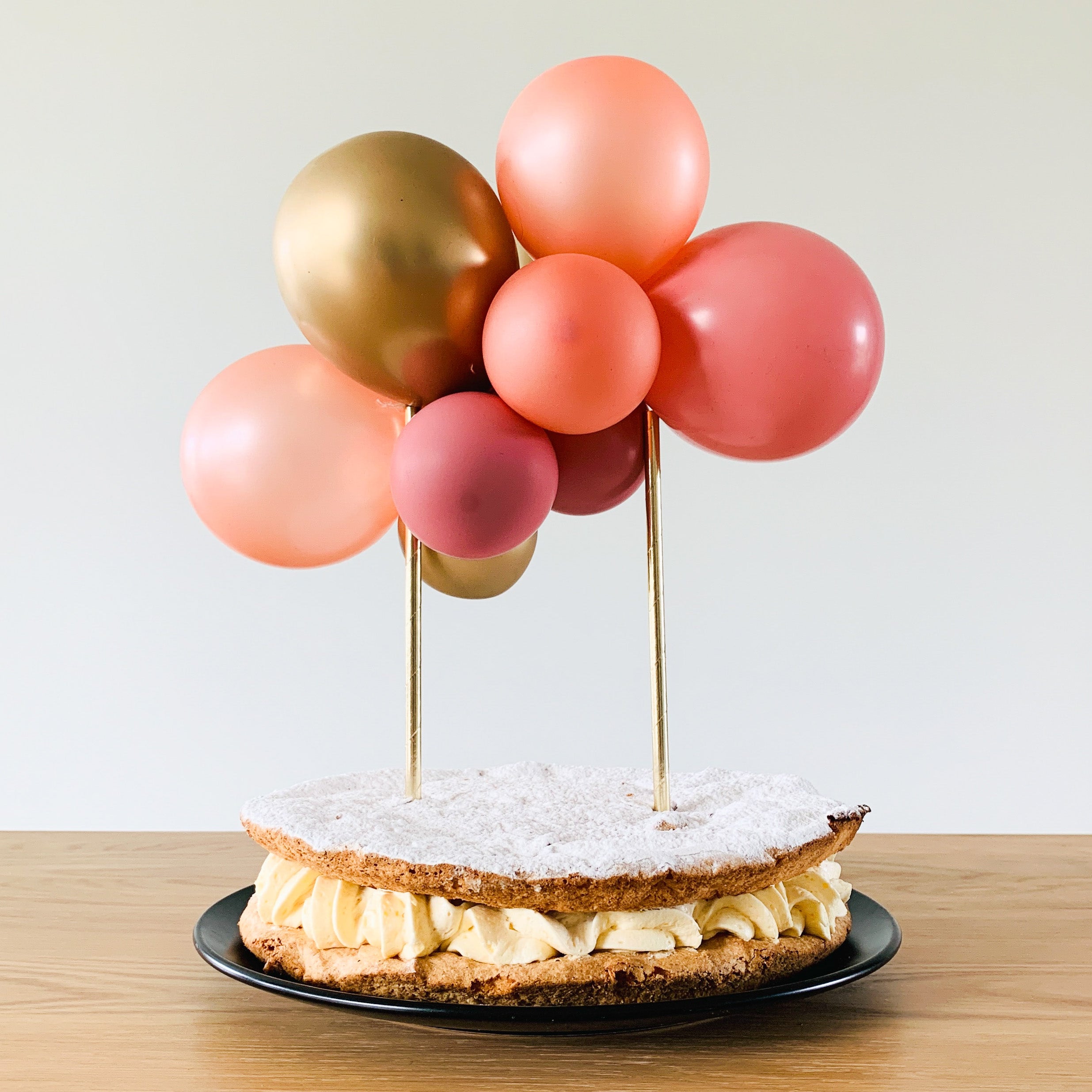 Taart topper mini ballonslinger 'Bronze Rose'