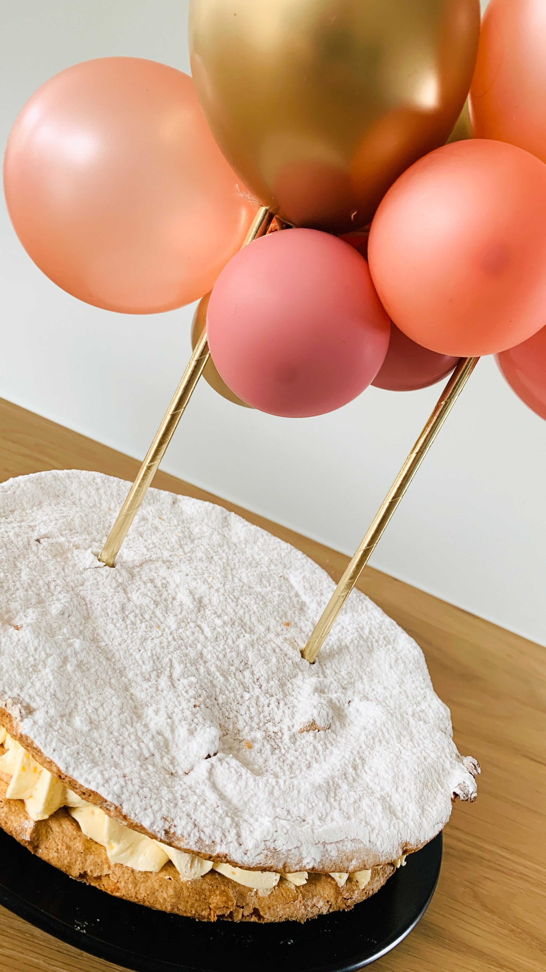 Taart topper mini ballonslinger 'Bronze Rose'