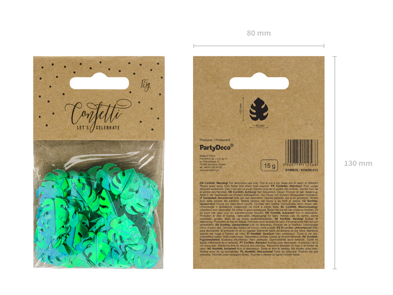 Metallic groene confetti bladeren - 15g