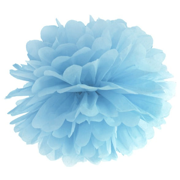 Pompon licht blauw tissuepapier vloeipapier feest decoratie