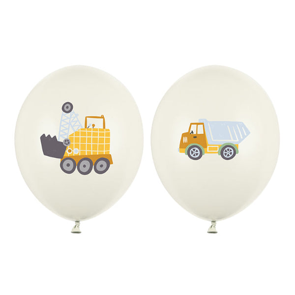 ballonnen bouwvoertuigen crème feest decoratie verjaardag