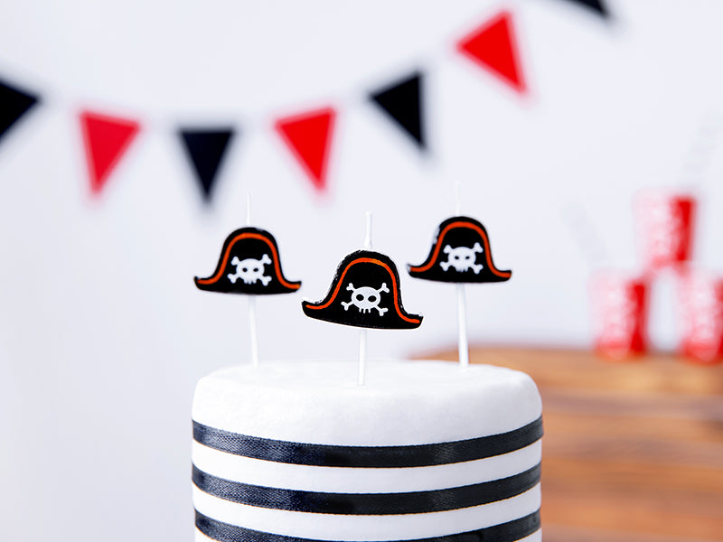 Kaarsjes piraten feest verjaardag taarttopper caketopper
