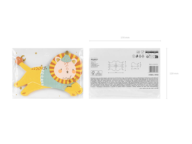 Leeuw servetten feest dieren safari jungle circus verjaardag