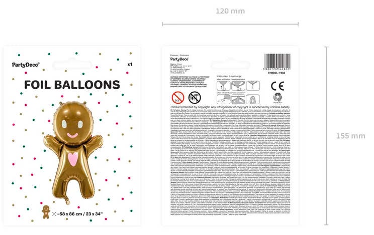 Koekje folieballon gingerbread man cookie kerst kerstmis