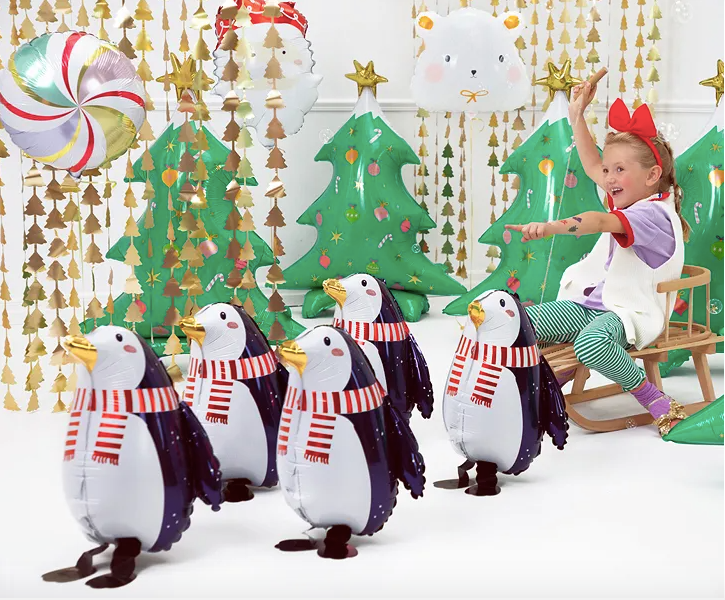 pinguïn folieballon 3D kerst kerstmis sneeuw noordpool