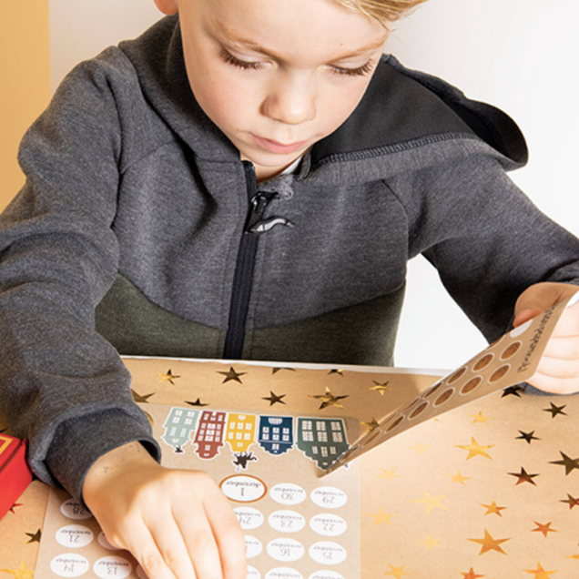 Sinterklaas deco aftelkalender pepernoten stickers