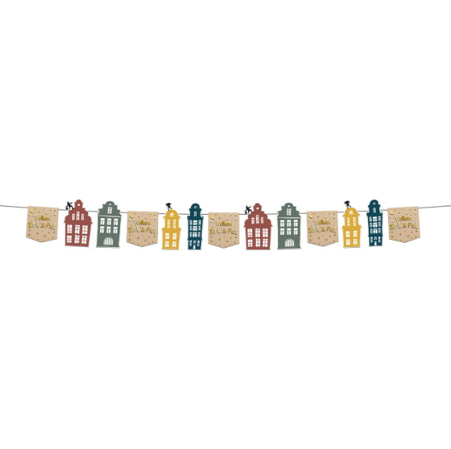 Sinterklaas deco slinger huizen daken