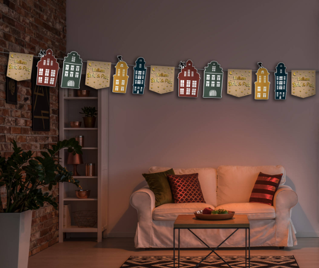 Sinterklaas deco slinger huizen