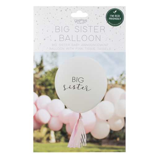 Ballon big sister geboorte zwangerschap genderreveal feest decoratie photoshoot