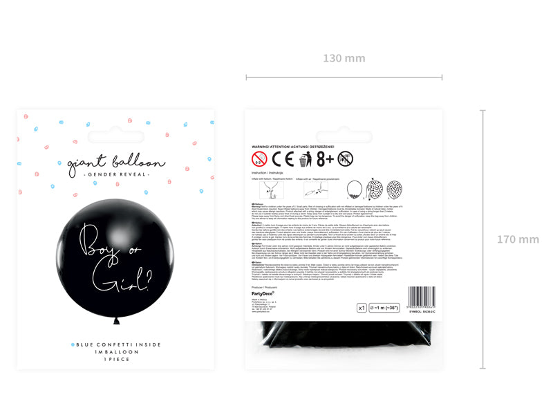 Ballon Gender Reveal 'Jongen' - 1m diameter