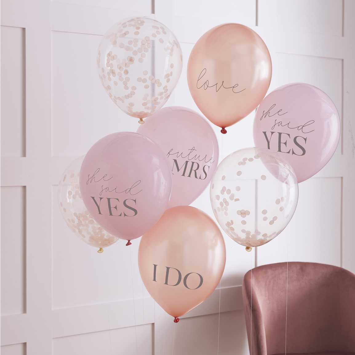 Ballonnen 'She said yes' - 8 stuks