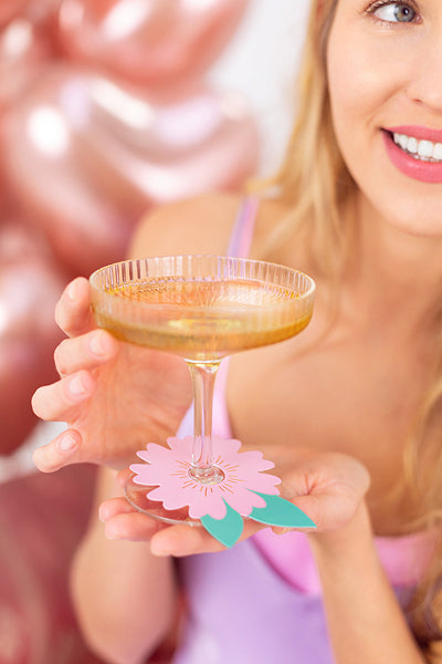 Drinkglas herkenner - 10 verschillende bloemen