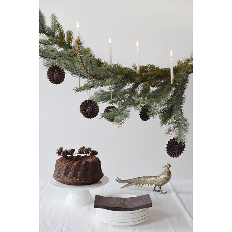 Bruine servetten kerst herfst gouden foliedruk delight departement