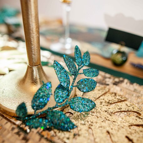 Glitter takjes groen feest decoratie tropical jungle safari kerst