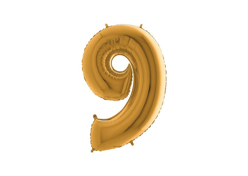 cijfer folieballon 9 negen goud verjaardag