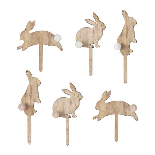 cupcake toppers hout konijn pasen verjaardag feest bakker