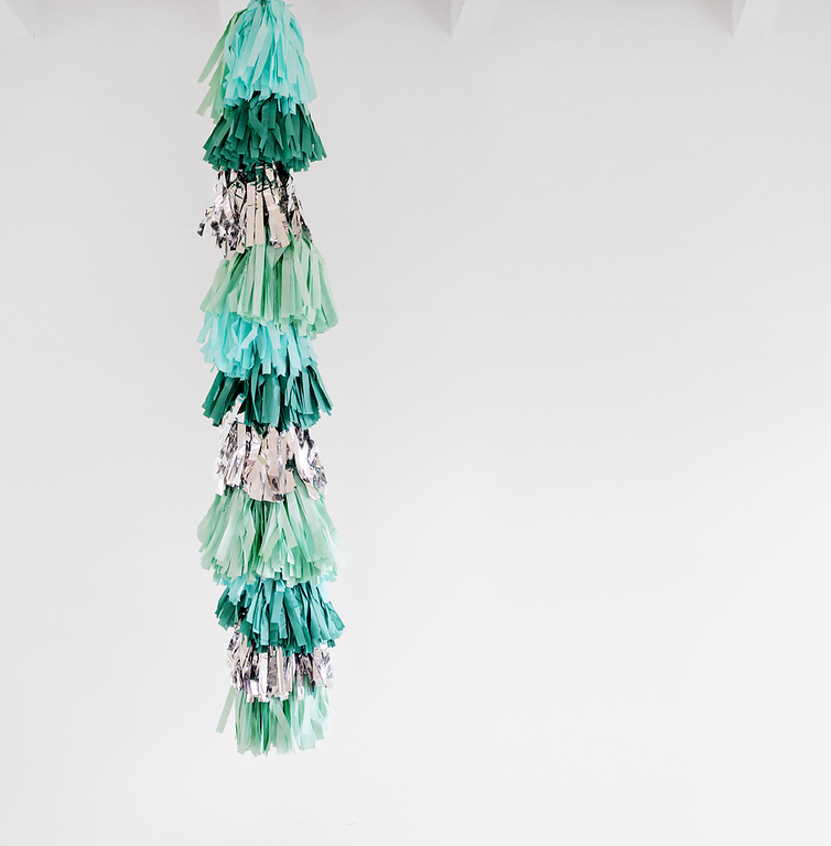 Tassel slinger Groen/Zilver (3m)