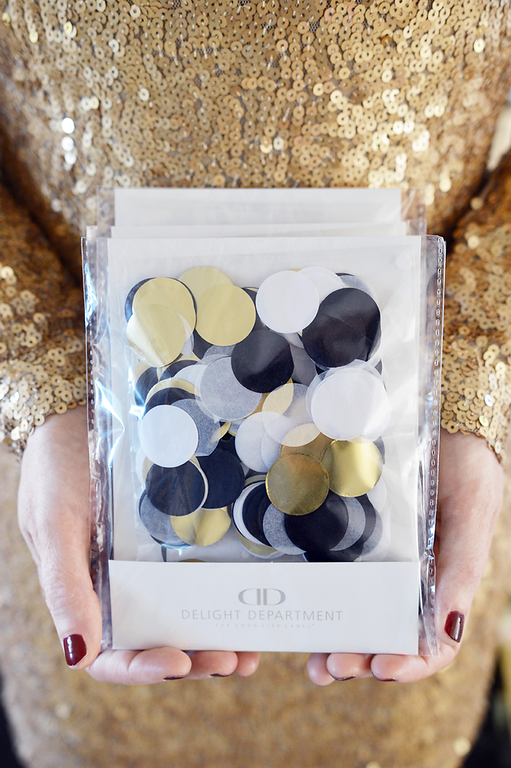 confetti zwart wit goud grijs