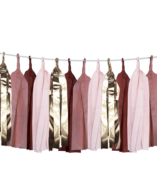 Tassel slinger Oud Rose/Goud (3m)