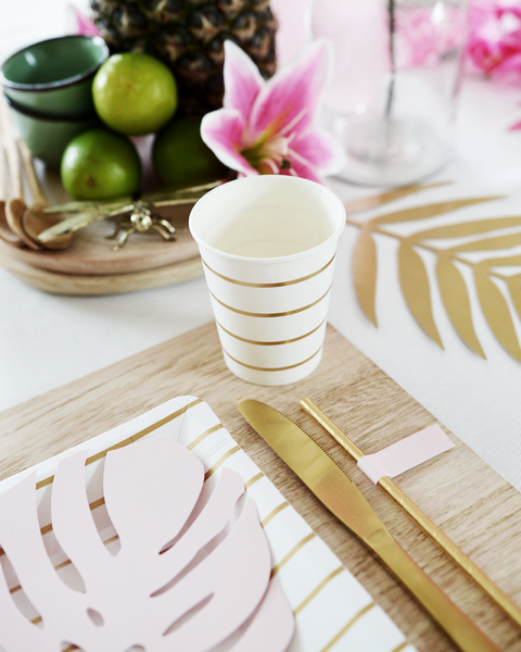 Bekertjes wit en goud - 8 stuks