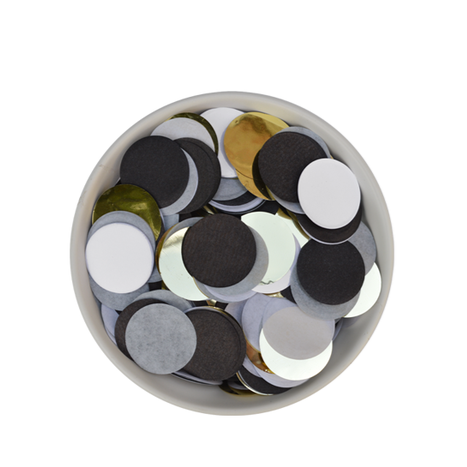 confetti zwart wit goud grijs