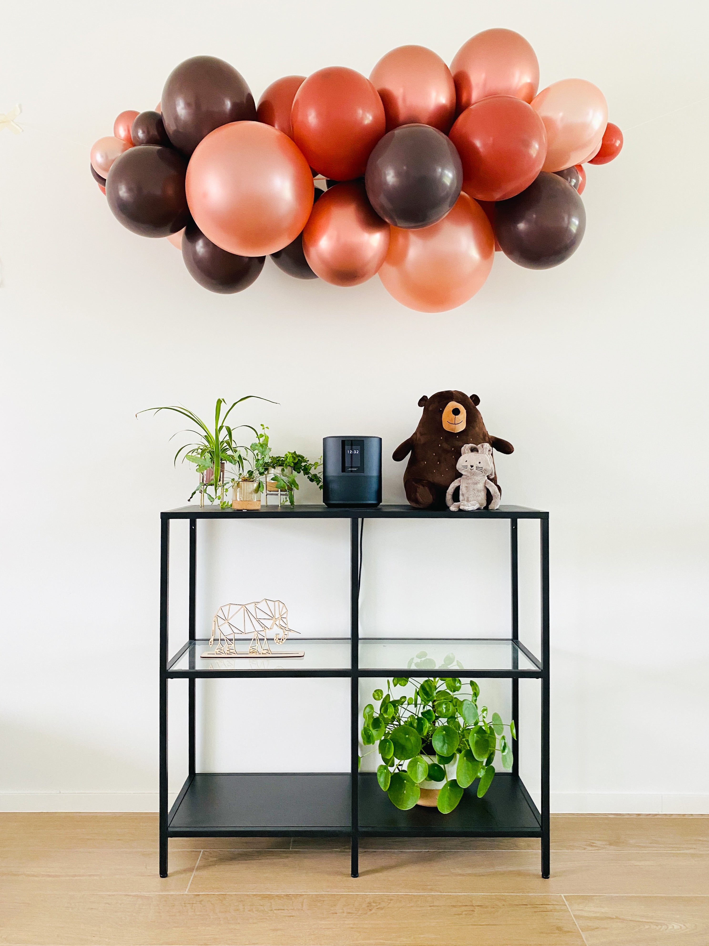 Ballonslinger ballonnenboog bruin chocolade brons als feestdecoratie