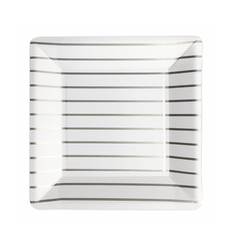 Bordjes wit en zilver - 8 stuks