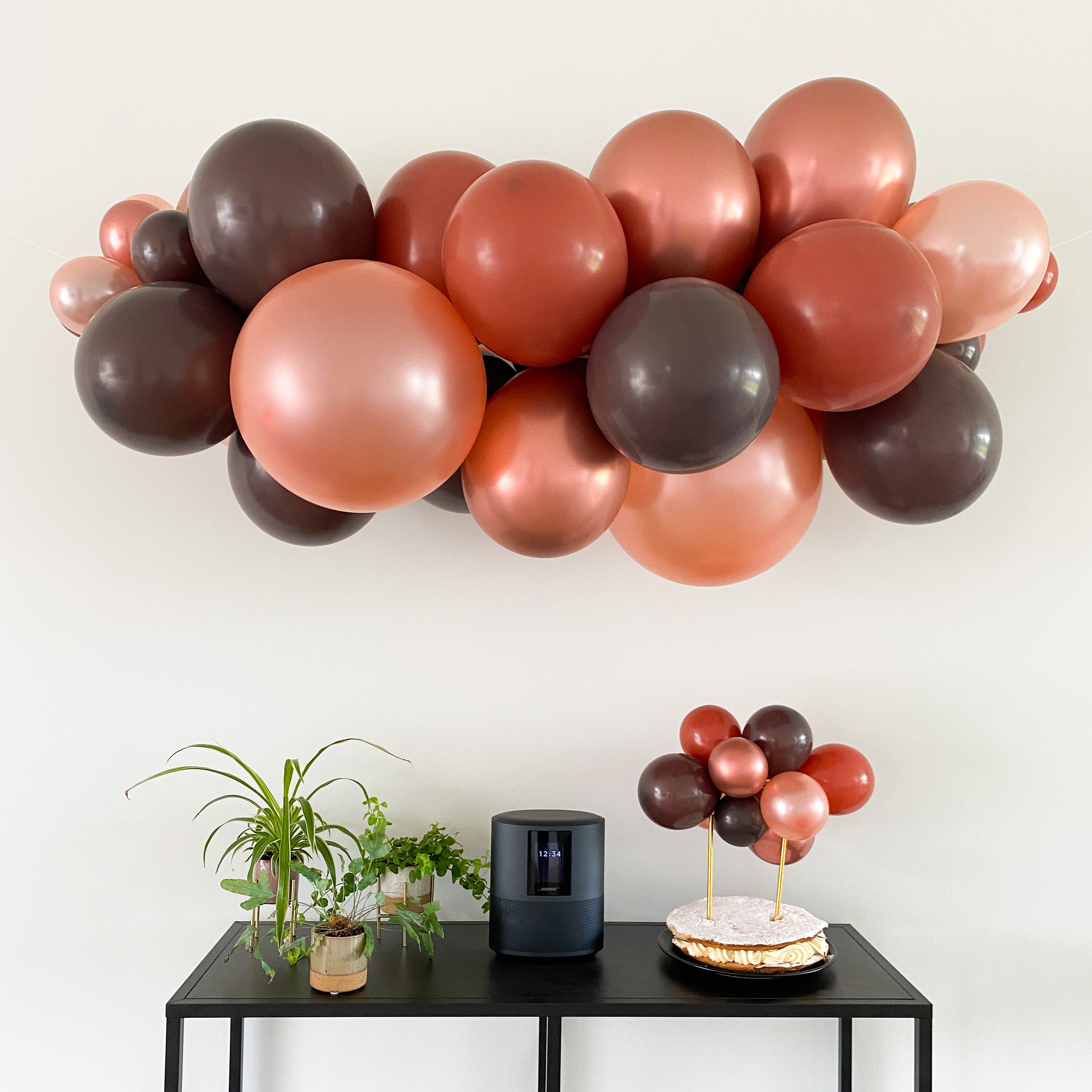 Taart topper mini ballonslinger 'Bronze Brown'