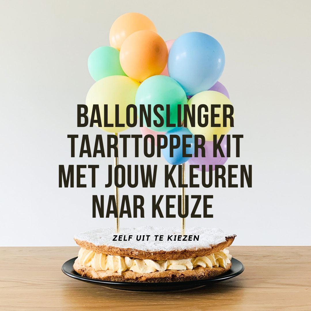 Mini ballonslinger taarttopper met zelf samengesteld kleurenpallet