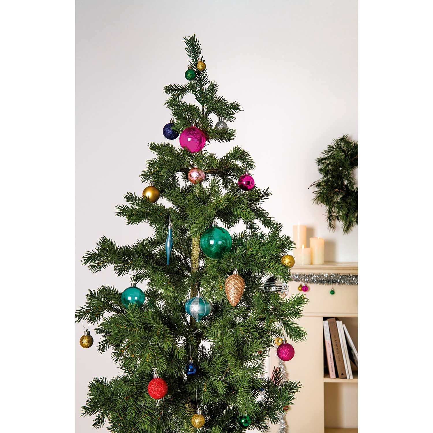 Kerstballen 27 stuks mix kleurrijk pastel oldskool nostalgie set