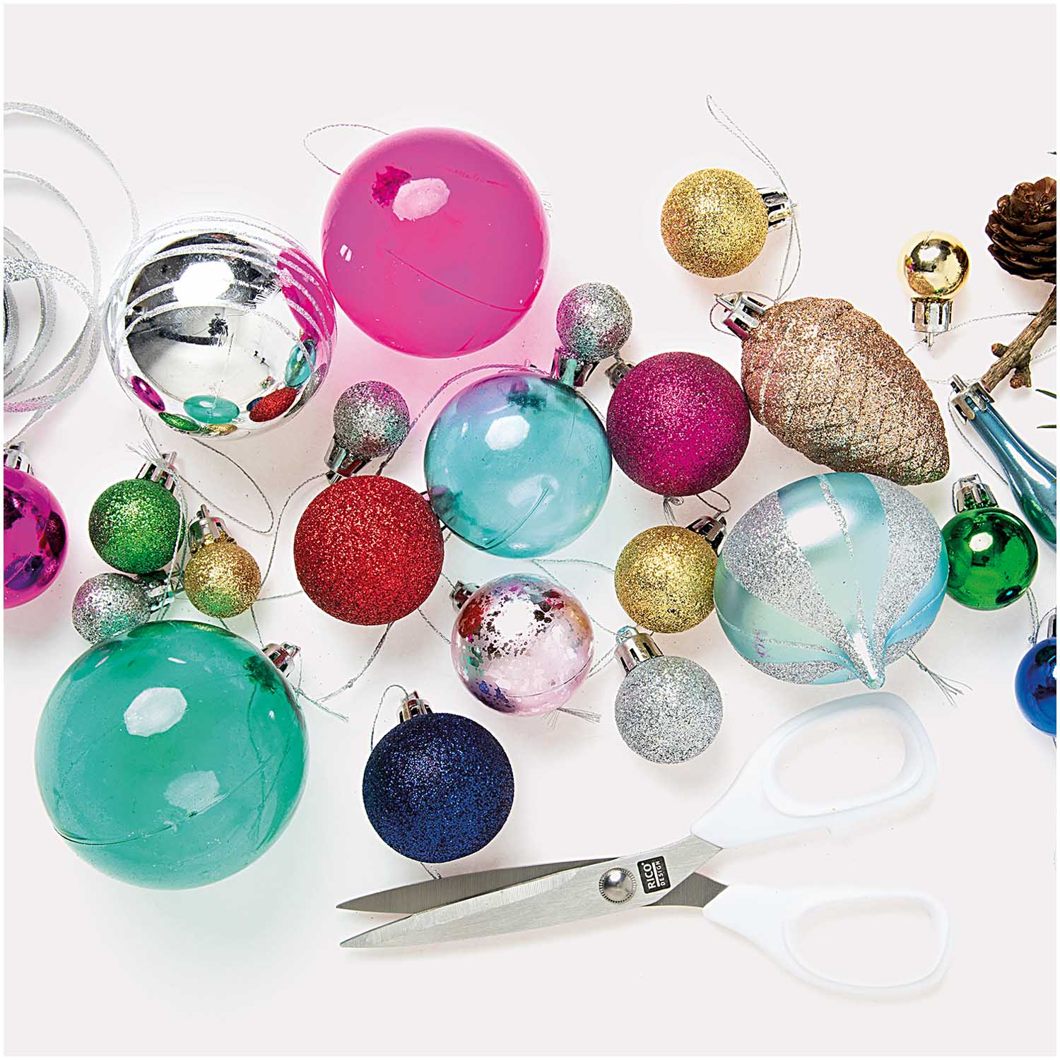 Kerstballen 27 stuks mix kleurrijk pastel oldskool nostalgie set