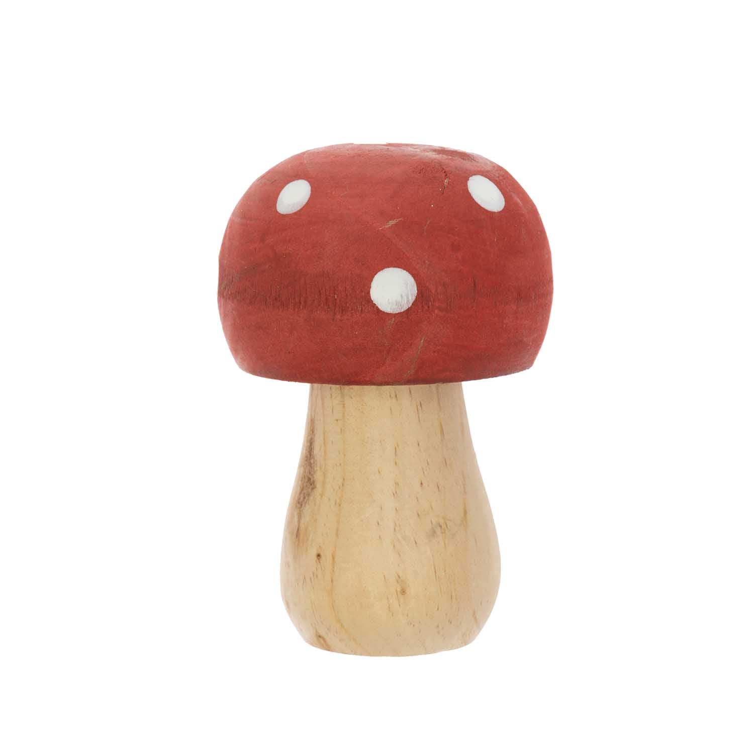 Paddenstoel hout deco rood met witte stippen herfst bos elfjes