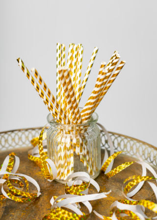 Papieren rietjes rosé goud wit