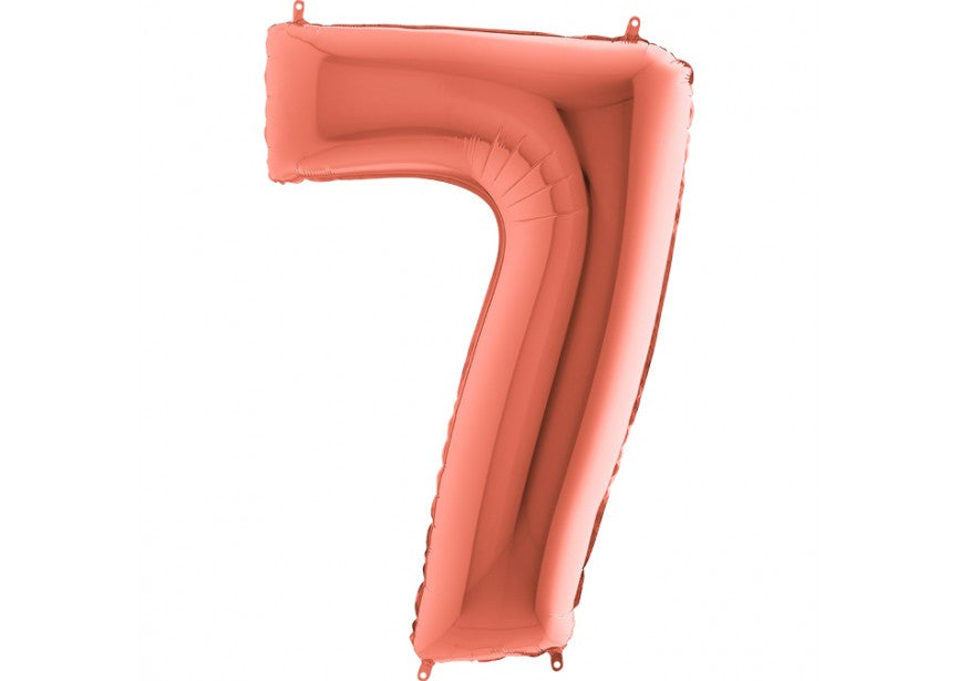 cijfer folieballon 7 zeven rosé brons verjaardag