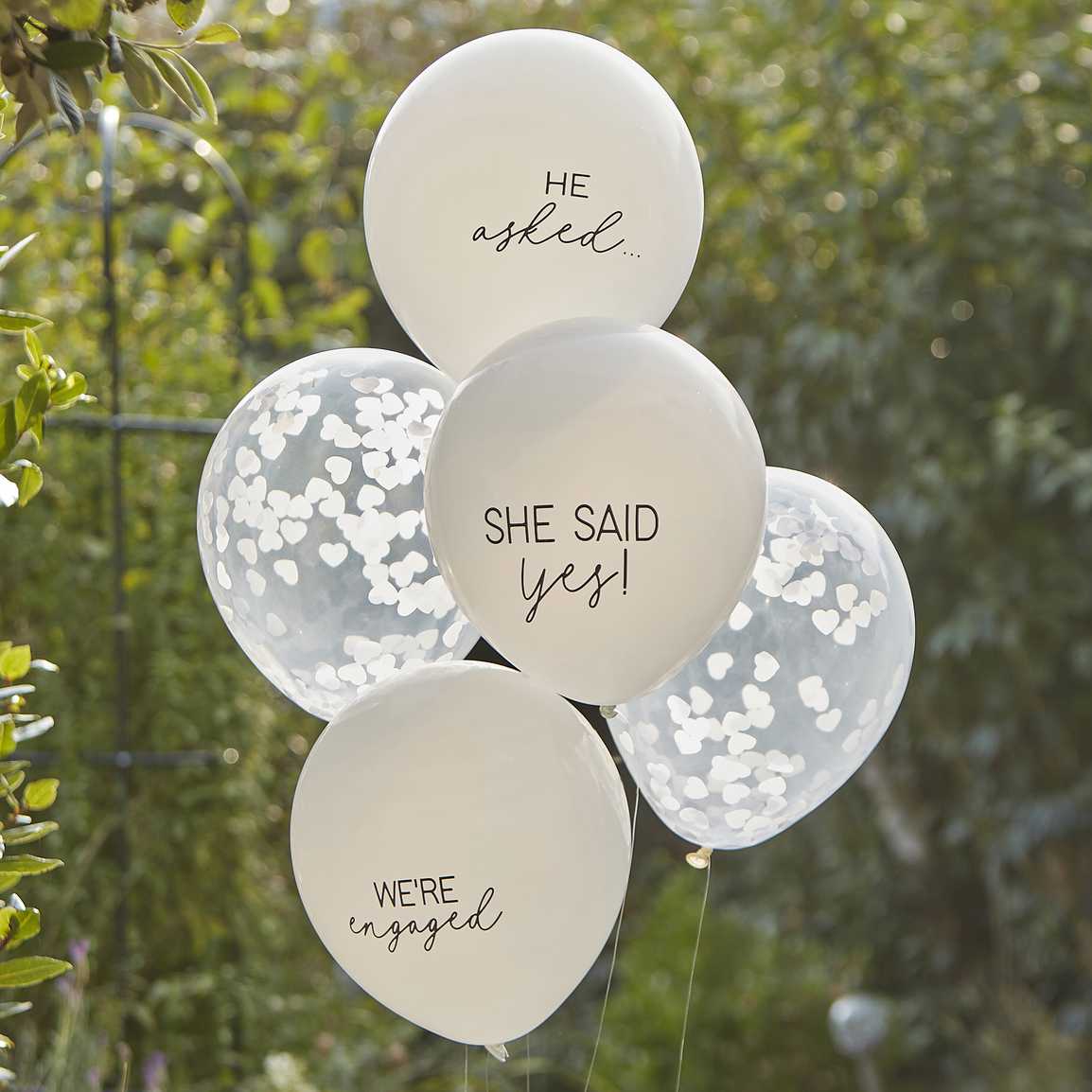 Ballonnen 'She said yes' - 5 stuks