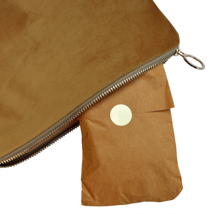 Velvet stoffen slinger oker incl. opberg tasje - 4m
