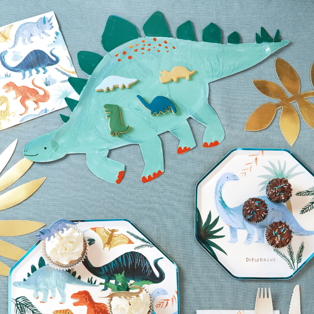 dino dinosaurus borden bordjes stegosaurus feest decoratie Meri Meri