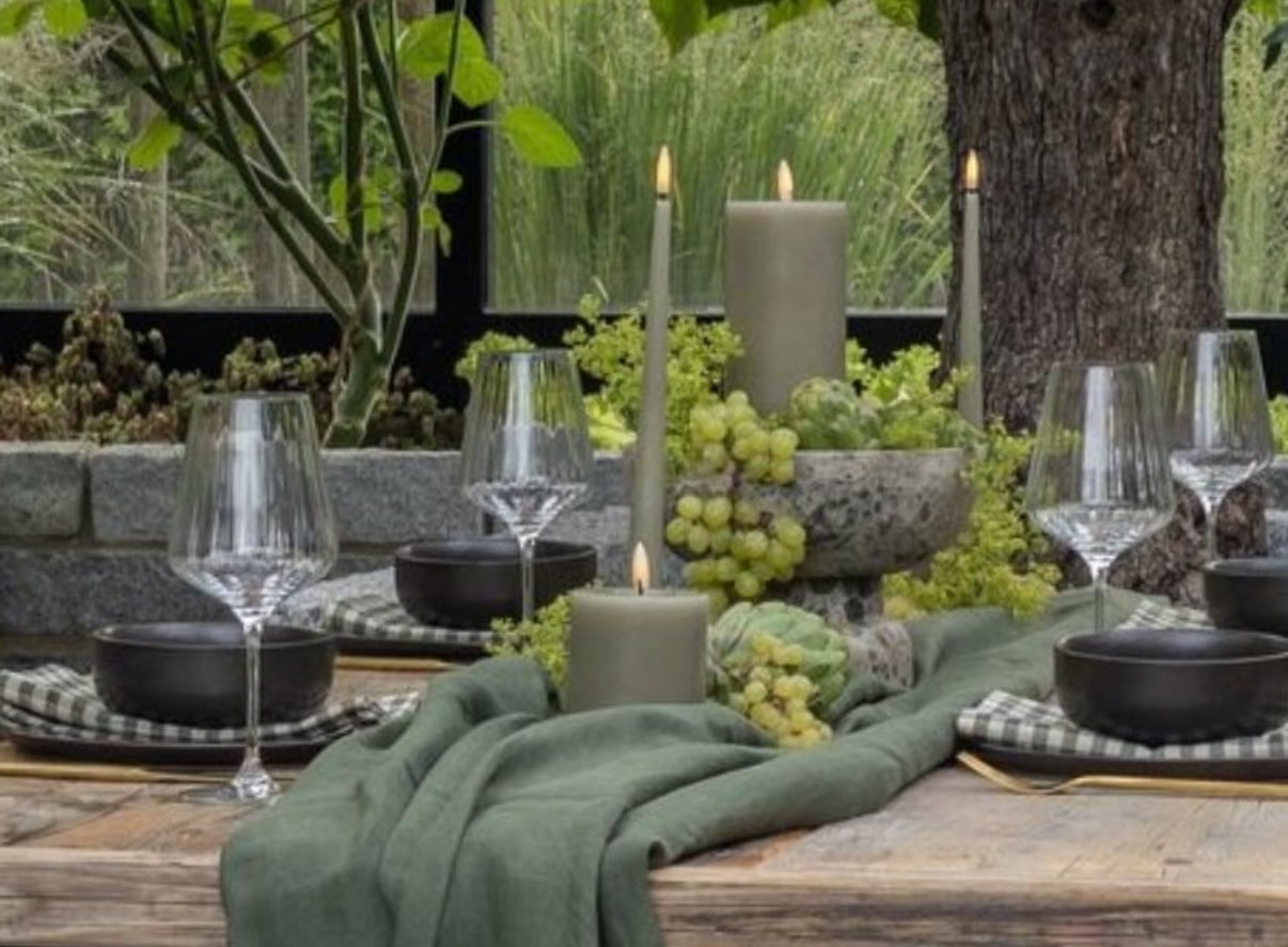 LED pillar kaarsen set 'Artichoke' - 3 kaarsen