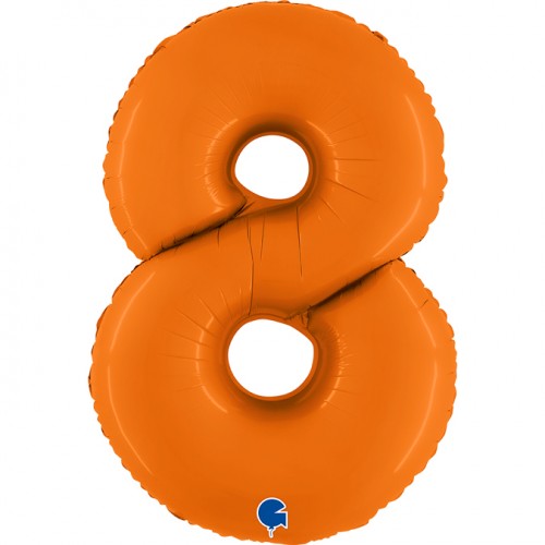 Folieballon cijfer 0 t/m 9 XXL (102cm) - Warm Oranje