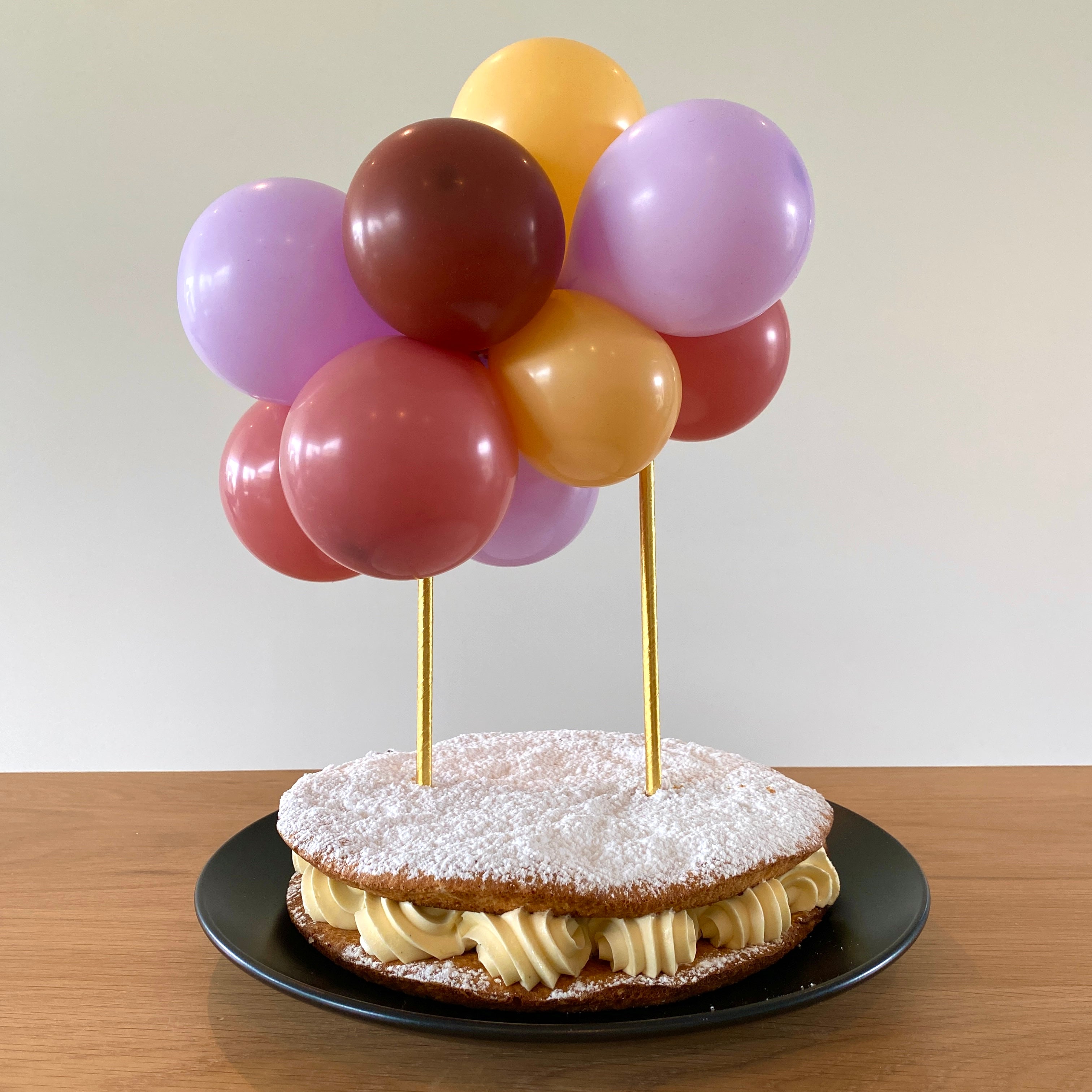 Ballonslinger Taart Topper Feest deco decoratie ballonnen paars roze terracotta blush oranje