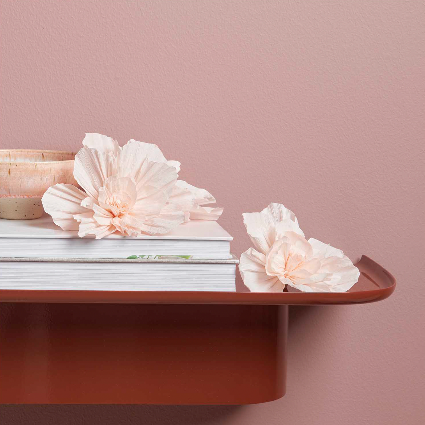 crepe papieren bloemen bloesem zacht perzik feest deco decoratie kinderkamer