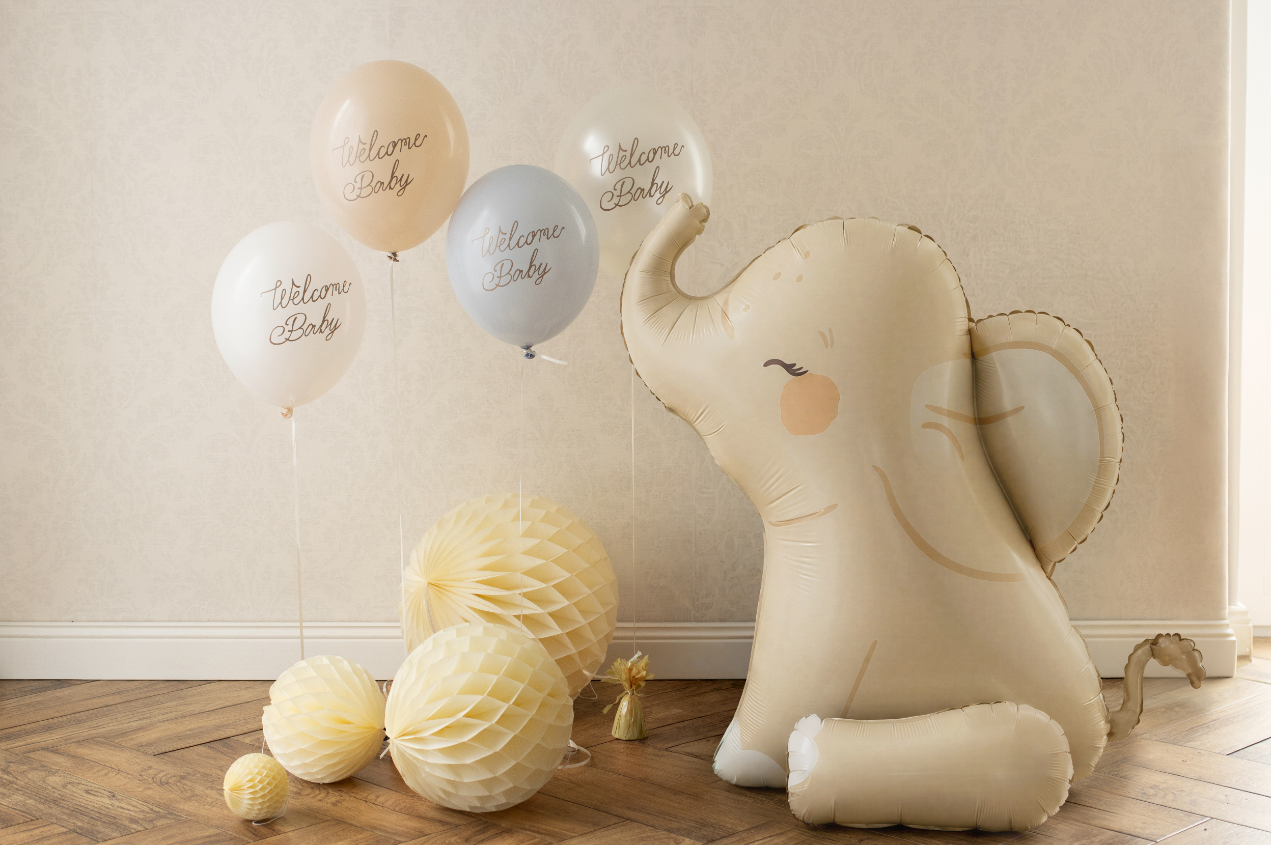 Baby olifant deco decoratie folieballon safari dieren feest verjaardag