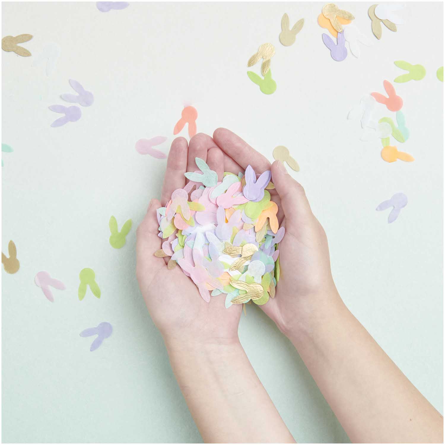 Confetti konijnen pasen feest deco lente zomer kleurrijk pastel tissue papier
