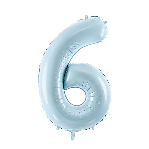folieballon cijfer nummer feest deco decoratie verjaardag leeftijd zacht blauw
